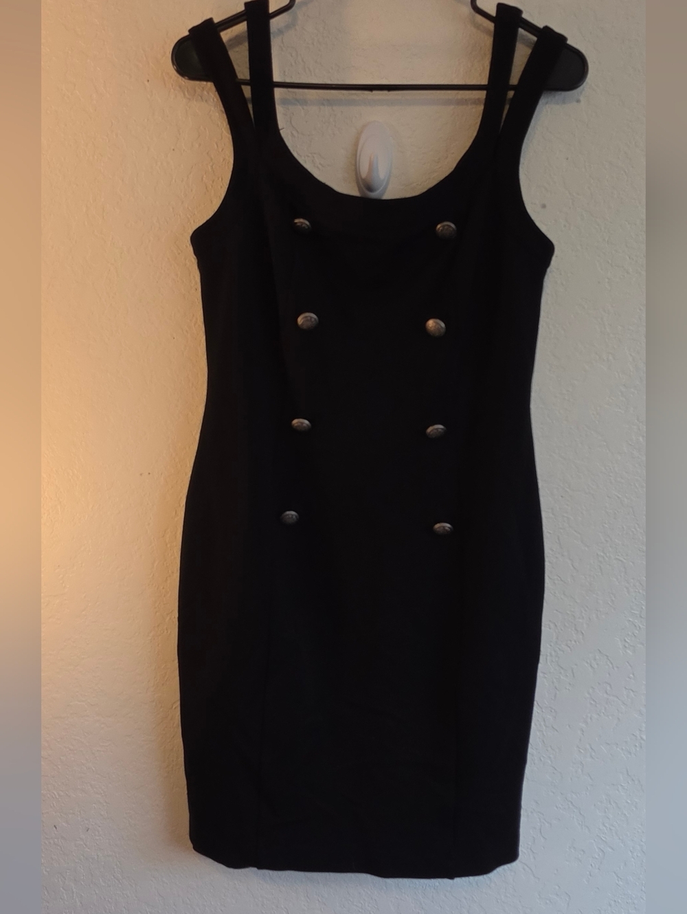 Bailey 44 Black Double-Row Button Midi Dress